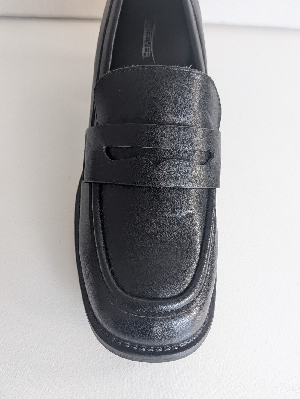 Shibever Block Heel Loafer Pump Shoes Womens Size 9 Black New School Girl - Picture 5 of 10